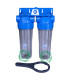 Zestaw 2 korpusów 10" przezroczysty 1/2" Aquafilter FHPRCL12-B-TWIN