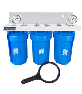 Zestaw 3 korpusów Big Blue 10" z płytkami Aquafilter FL3B10