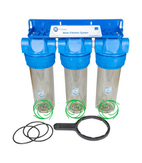 Zestaw 3 Korpusów 3-cz. 10" TRIPLE Aquafilter FHPRCL34-3B-TRIPLE 3/4"