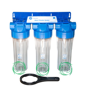 Zestaw 3 Korpusów 10" TRIPLE Aquafilter FHPRCL34-B-TRIPLE 3/4"